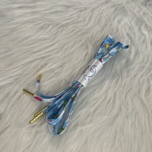 Lacet en polyester bleu lapins