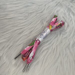 Lacet en polyester rose lapins