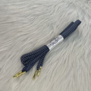 Lacet en coton bleu et blanc