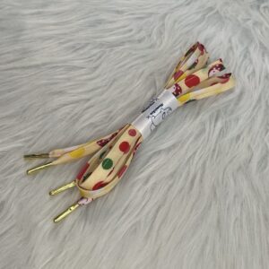 Lacet en polyester jaune avec fraises