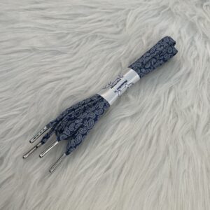 Lacet en coton bleu et blanc