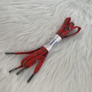 Lacet en polyester rouge avec noeuds