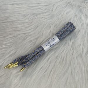 Lacet en coton marguerites bleues