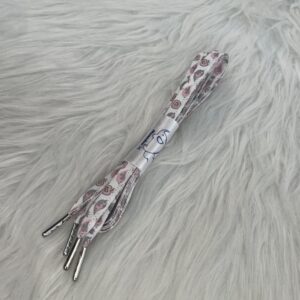 Lacet en coton blanc avec pommes et oiseaux roses