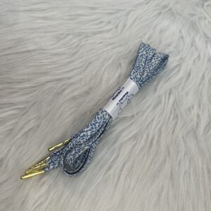 Lacet en coton feuilles bleues