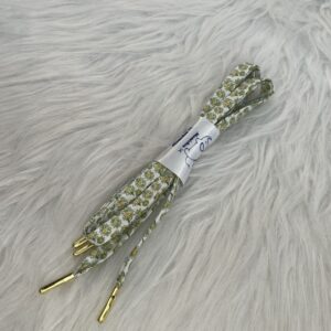 Lacet en coton marguerite verte