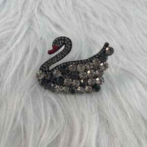 Bijou en strass pour chaussure cygne noir et brun