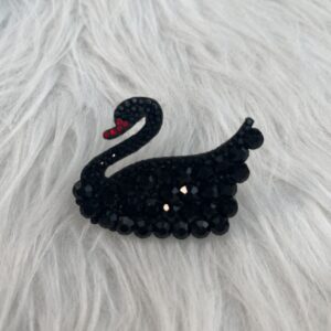 Bijou en strass pour chaussure cygne noir