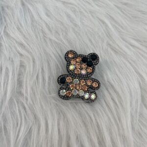 Bijou en strass pour chaussure ourson brun-beige