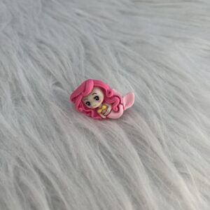 Bijou en résine pour chaussure sirène rose foncée