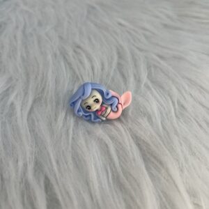Bijou en résine pour chaussure sirène bleue