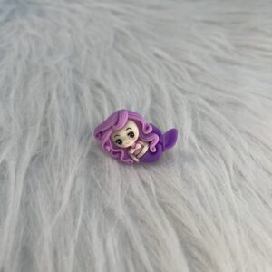 Bijou en résine pour chaussure sirène mauve