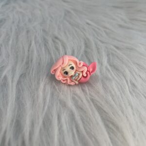 Bijou en résine pour chaussure sirène rose