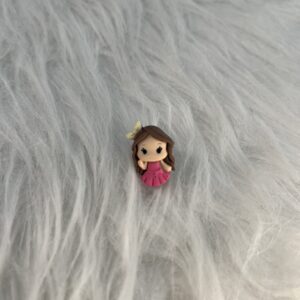 Bijou en résine pour chaussure princesse fuchsia