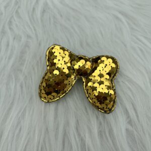 Bijou en strass pour chaussure noeud doré