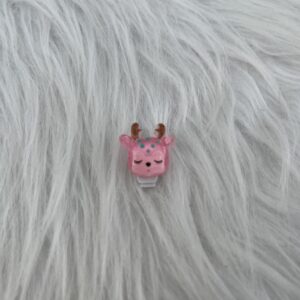 Bijou en résine pour chaussure renne rose