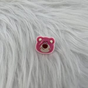 Bijou en résine pour chaussure ours rose