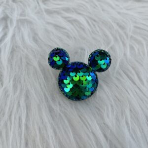 Bijou en strass pour chaussure souris bleu-vert sirène