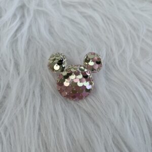 Bijou en strass pour chaussure souris rosé-doré