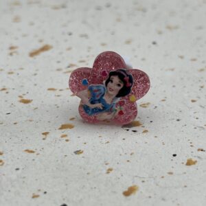 Bijou en résine pour chaussure princesse fleur rose 4