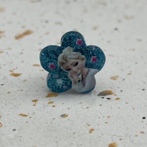 Bijou en résine pour chaussure princesse fleur bleu 1