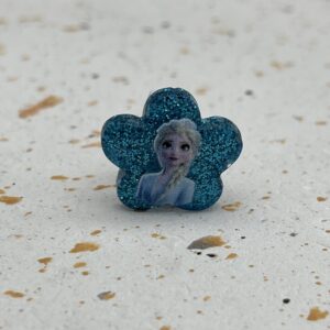 Bijou en résine pour chaussure princesse fleur bleu 3