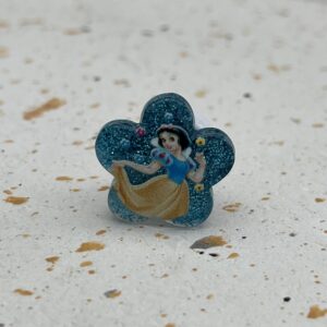 Bijou en résine pour chaussure princesse fleur bleu 4