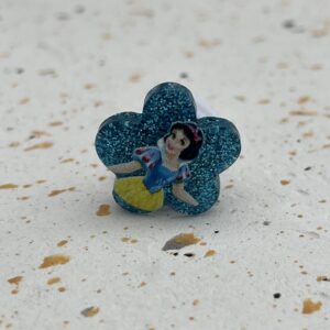 Bijou en résine pour chaussure princesse fleur bleu 5