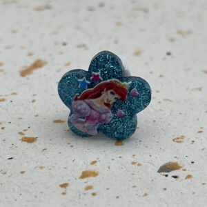 Bijou en résine pour chaussure princesse fleur bleu 6