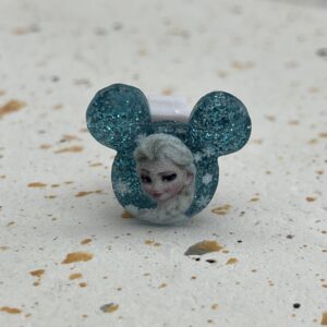 Bijou en résine pour chaussure princesse bleu