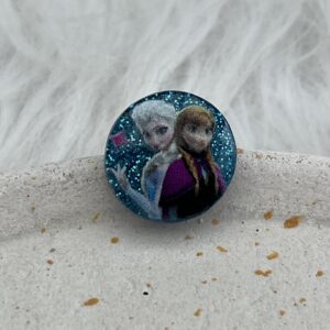 Bijou en résine pour chaussure princesse rond bleu 1