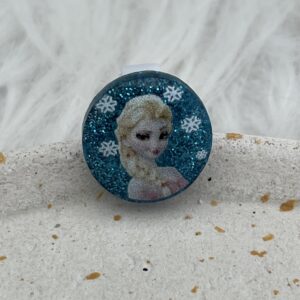 Bijou en résine pour chaussure princesse rond bleu 2