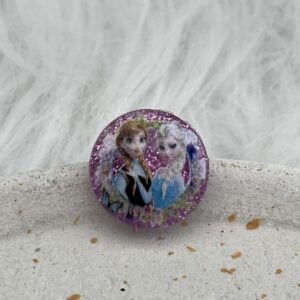 Bijou en résine pour chaussure princesse rond mauve