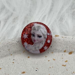 Bijou en résine pour chaussure princesse rond rouge 1