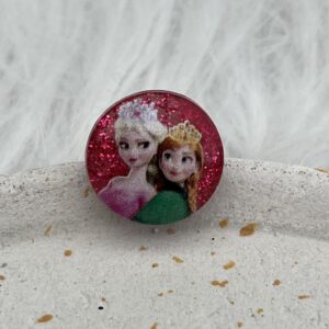 Bijou en résine pour chaussure princesse rond rose fuchsia 1