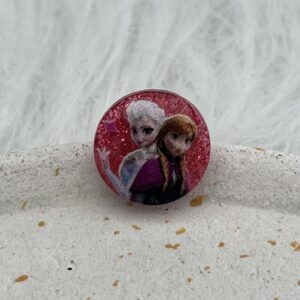 Bijou en résine pour chaussure princesse rond rose fuchsia 2