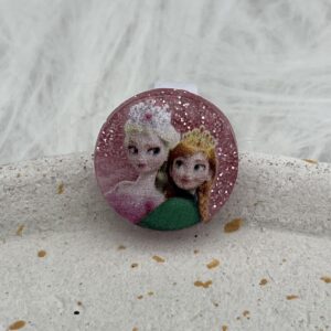 Bijou en résine pour chaussure princesse rond rose 2