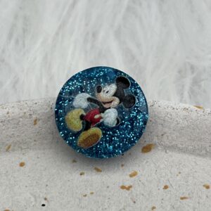 Bijou en résine pour chaussure souris bleu 1