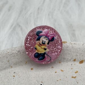 Bijou en résine pour chaussure souris rose