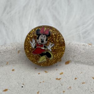 Bijou en résine pour chaussure souris doré 1